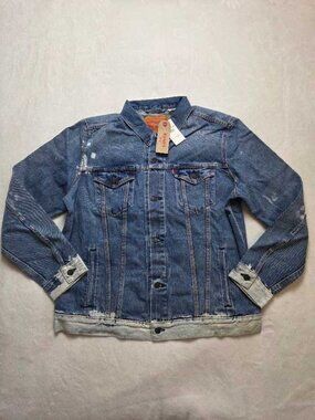 New XXL Levi's trucker jean jacket in Baez Bleach denim